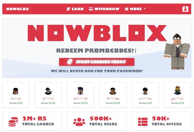 Nowblox.com Promo Codes (Earn Free Robux) December 2023