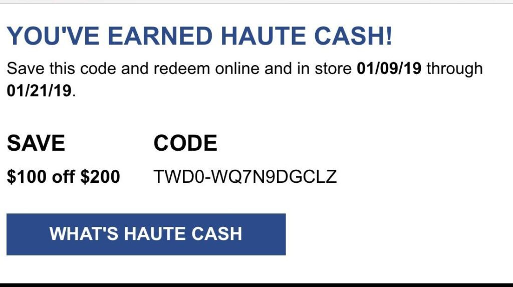Torrid Haute cash codes